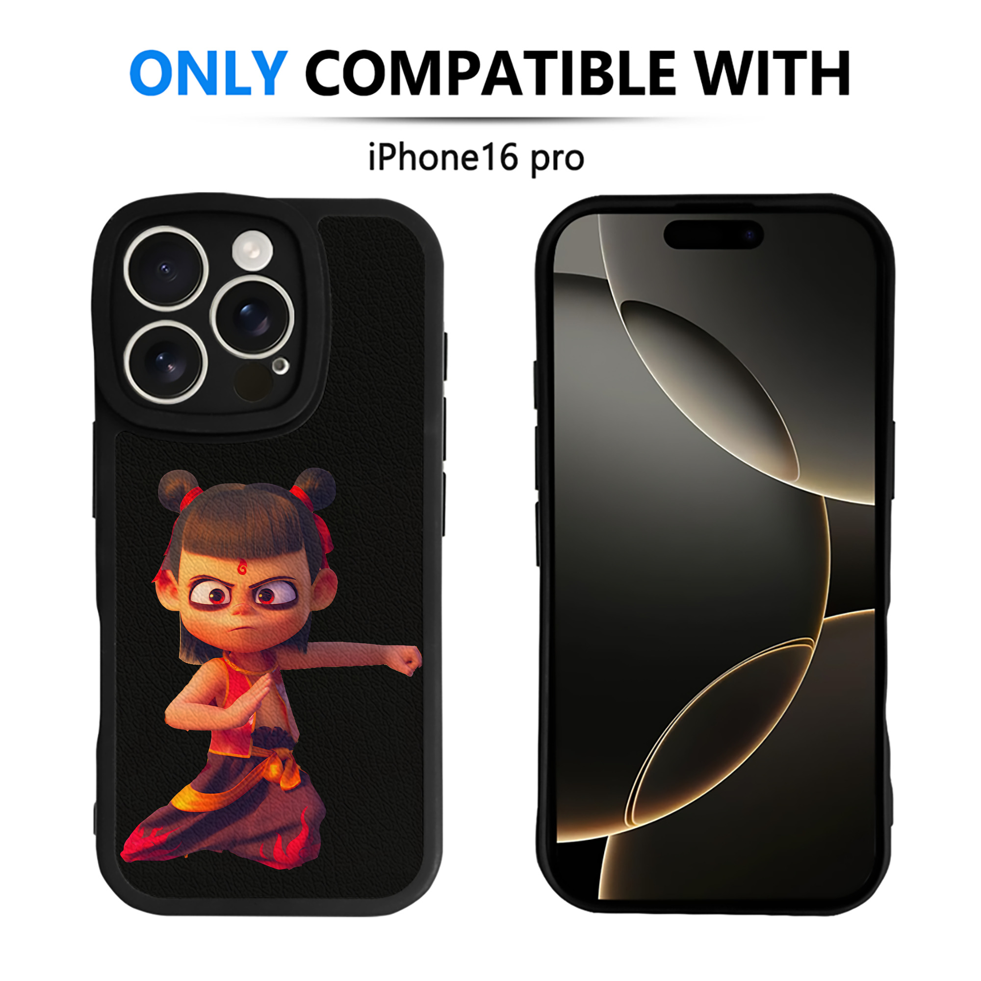 （画像用） Ne Zha 2 ナタ 魔童の大暴れ 【iPhone 16シリーズ対応】シリコンスマホケース（レザー調） 材質：シリコン
